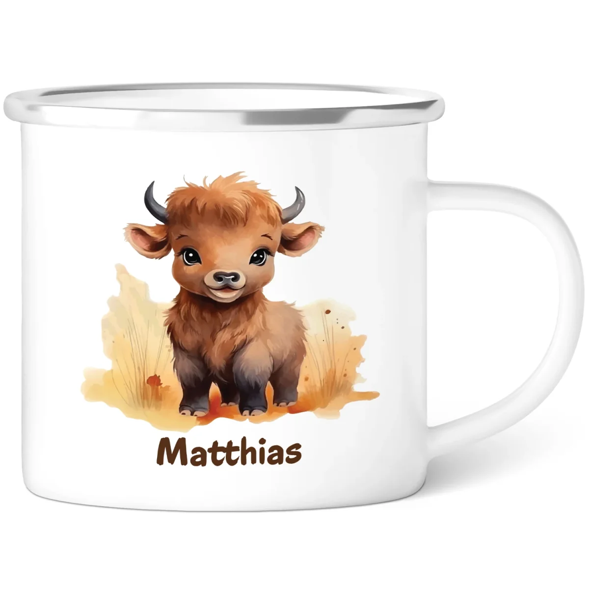 Emaille Tasse für Kinder - Tiere - Personalisiert mit Namen – Bild 4