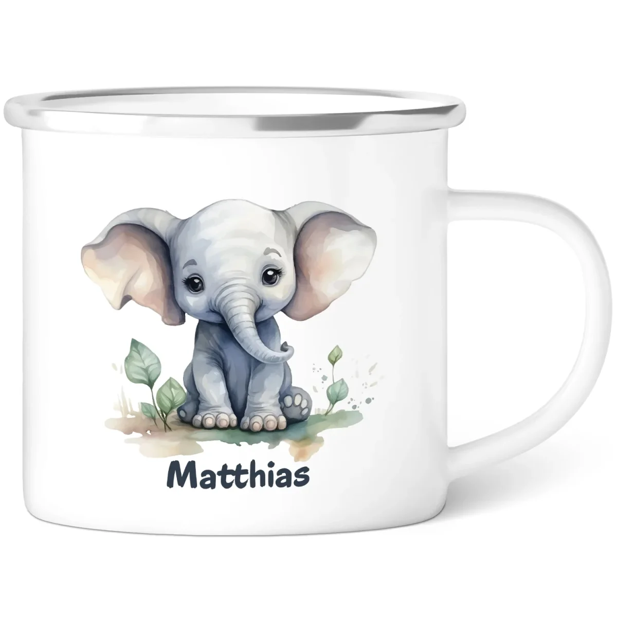 Emaille Tasse für Kinder - Tiere - Personalisiert mit Namen – Bild 7