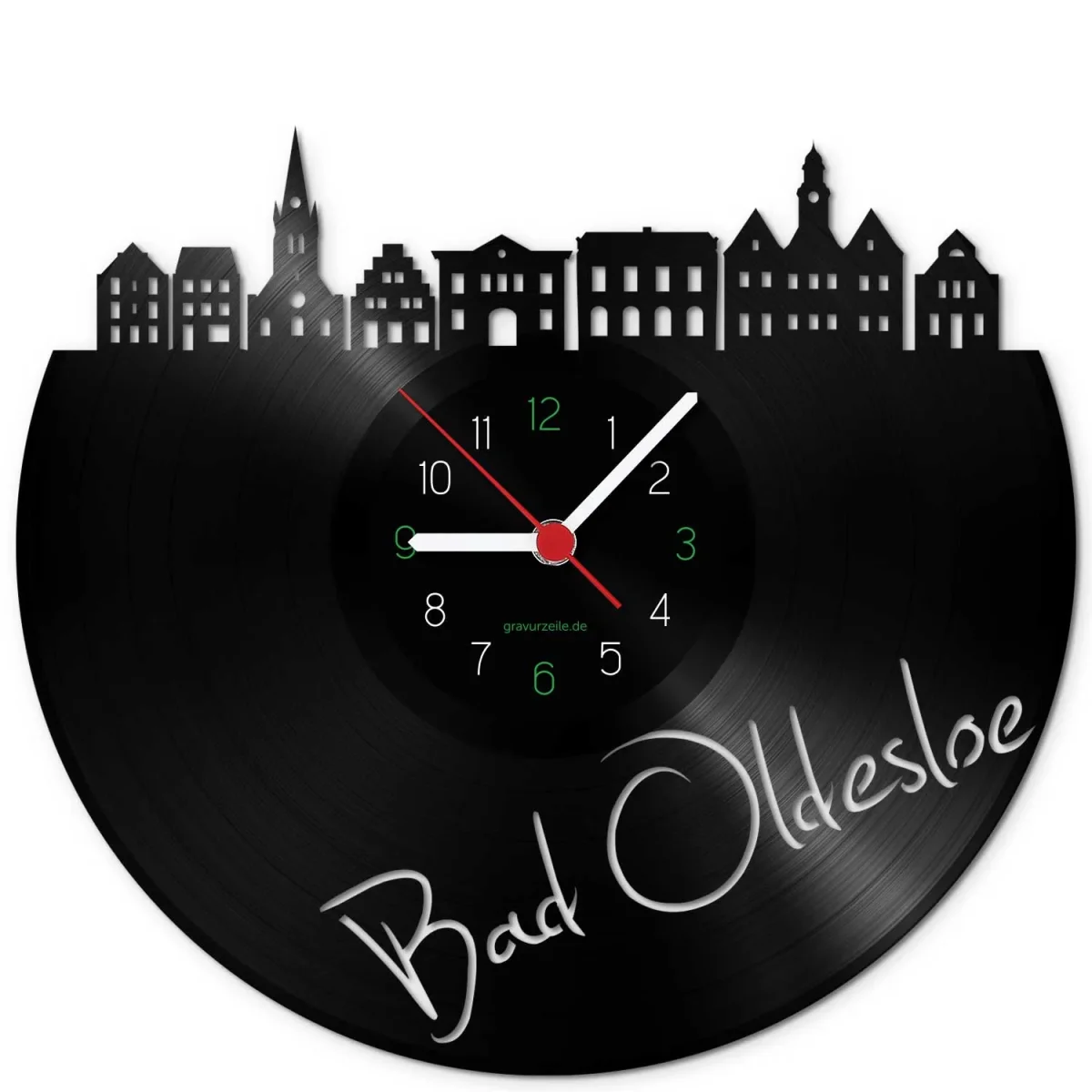 Wanduhr aus Vinyl Skyline Bad Oldesloe – Bild 2
