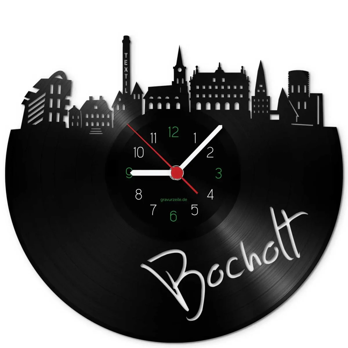 Wanduhr aus Vinyl Skyline Bocholt – Bild 2