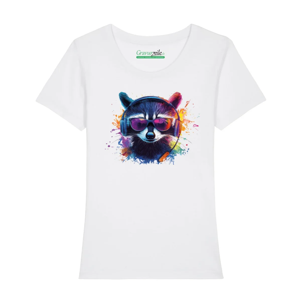 Bedrucktes T-Shirt für Damen - Waschbär – Bild 3
