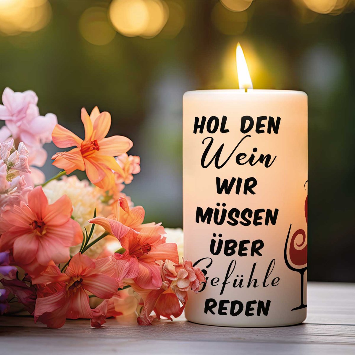 Kleine Kerze "Hol den Wein" – Bild 4
