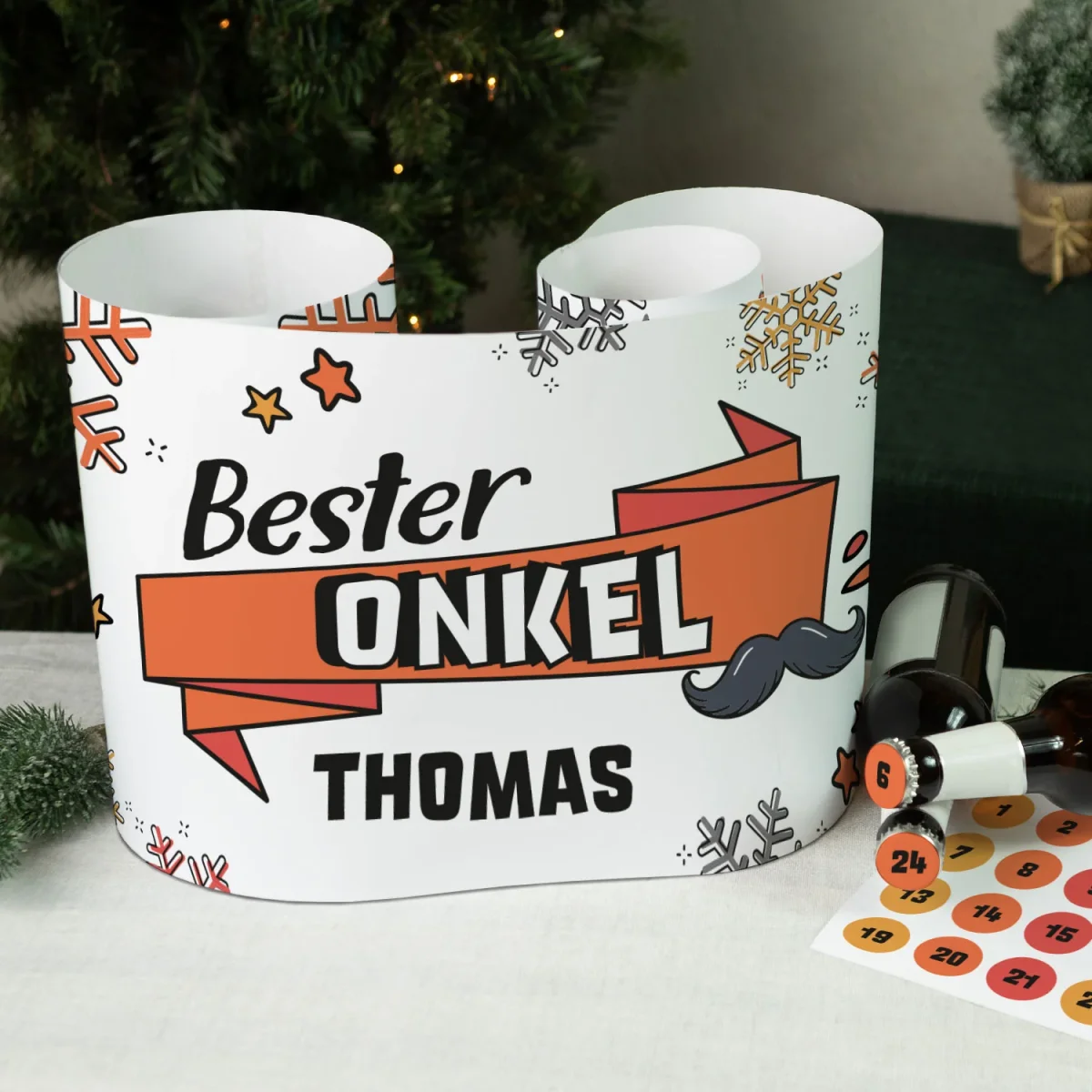 DIY Bierkasten Banderole mit 24 Deckelaufklebern - Bester Onkel – Bild 6