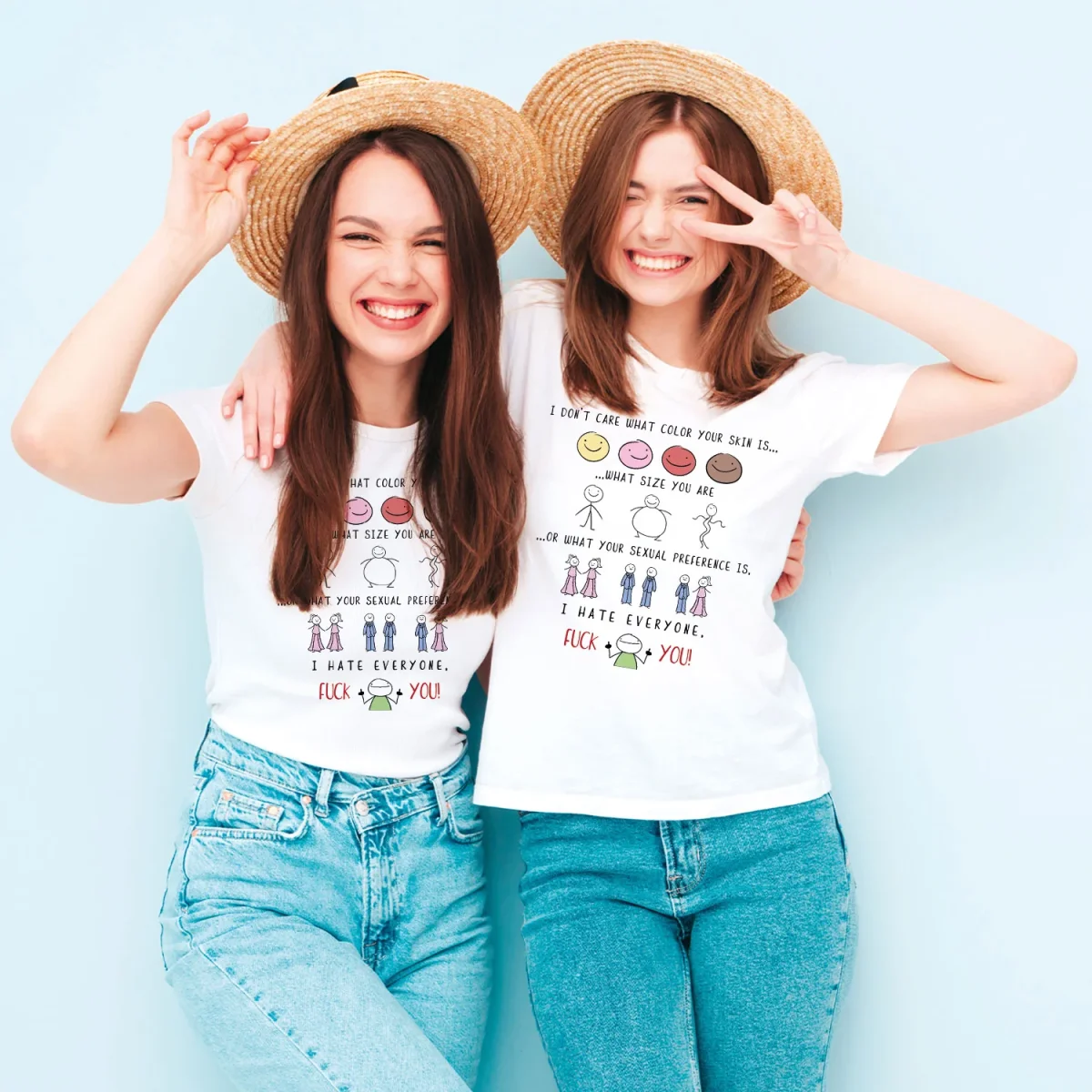 Bedrucktes T-Shirt für Damen - I hate everyone – Bild 5