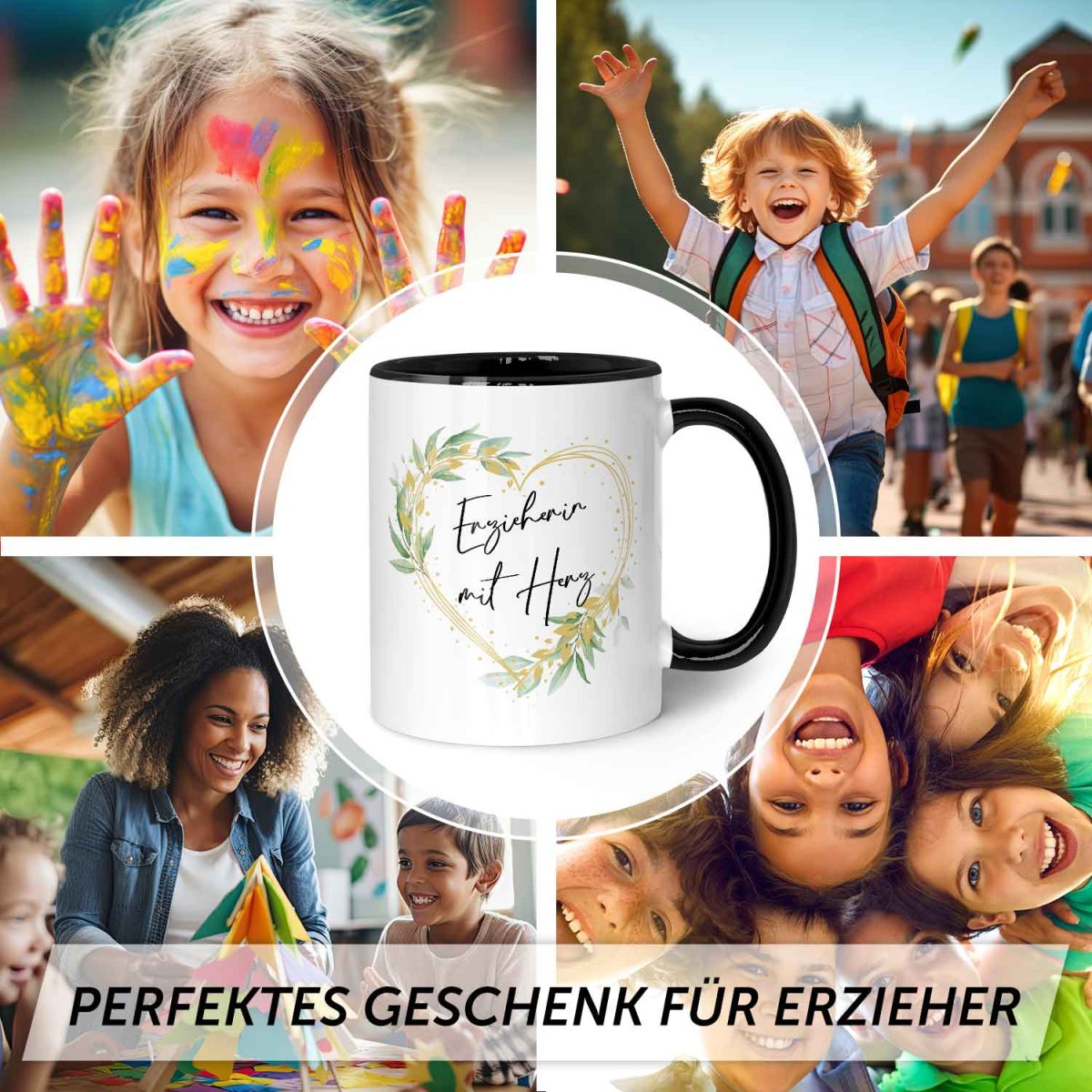 Bedruckte Tasse mit Spruch Erzieher/in mit Herz – Bild 7