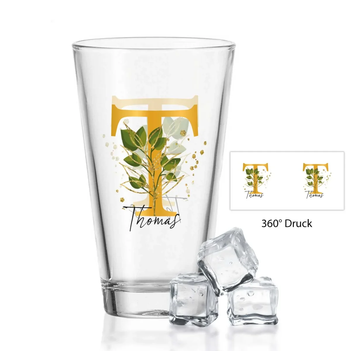 Leonardo Wasserglas mit UV-Druck "Floral Alphabet" mit Wunschnamen – Bild 3