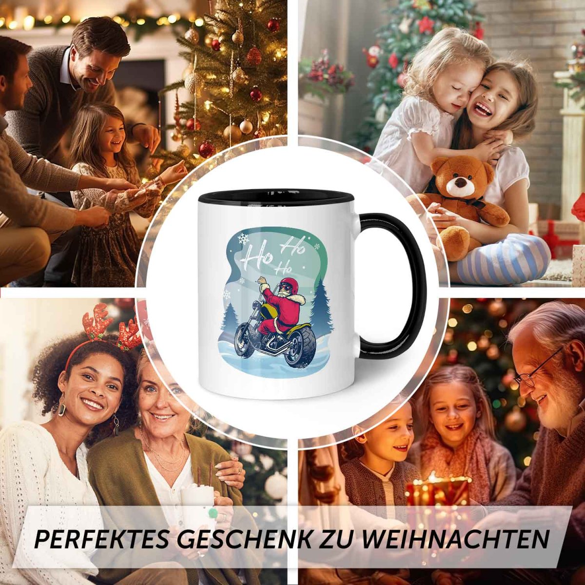 Bedruckte Tasse mit Weihnachtsmotiv im Cool Santa Design – Bild 6