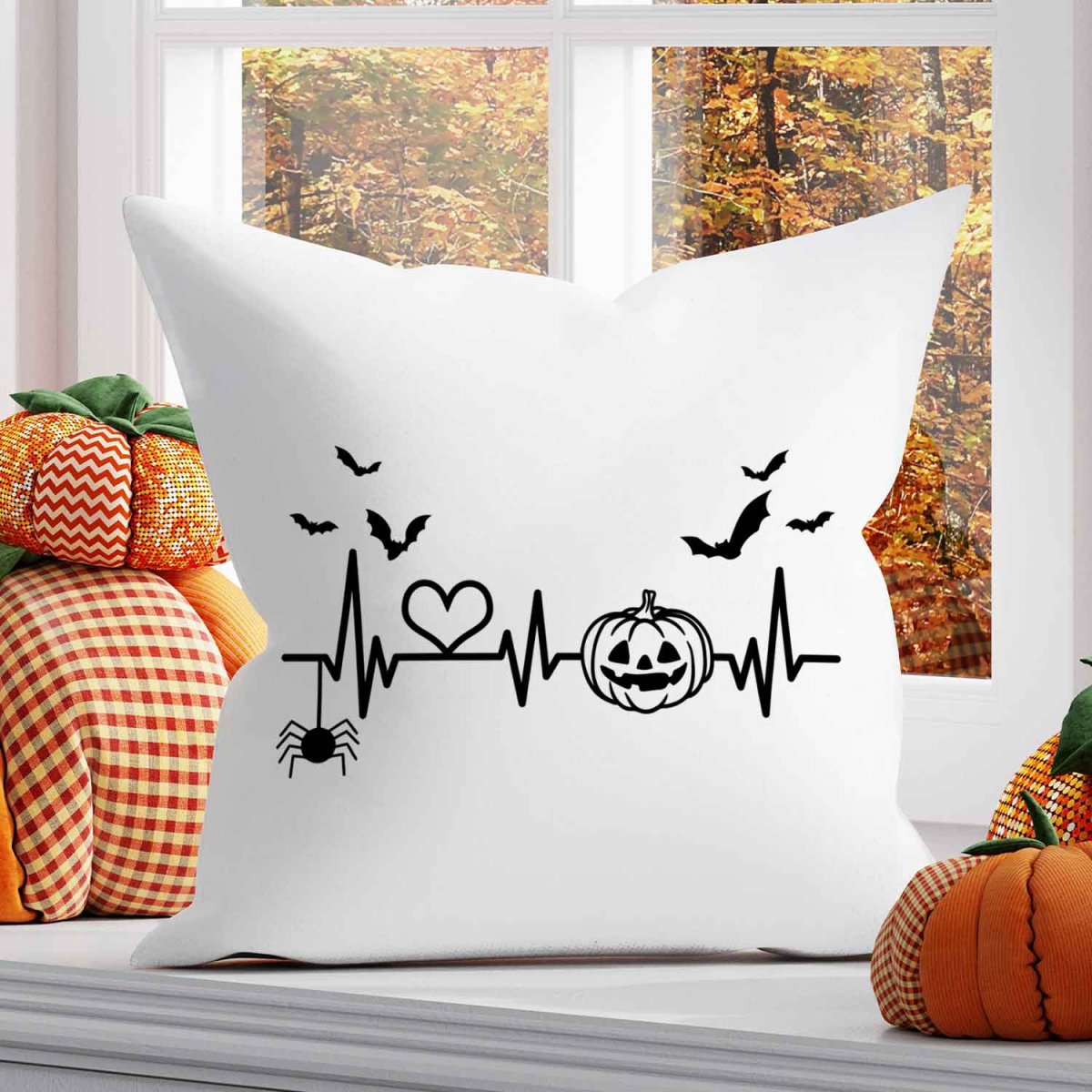 Bedrucktes Kissen mit Motiv Pumpkin Heartbeat – Bild 4