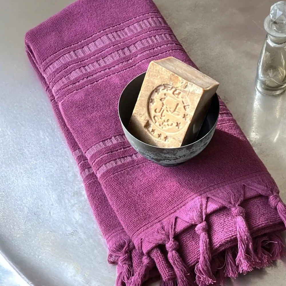 Hamamtuch Frottee / Hamamtuch Bio violett – Bild 5