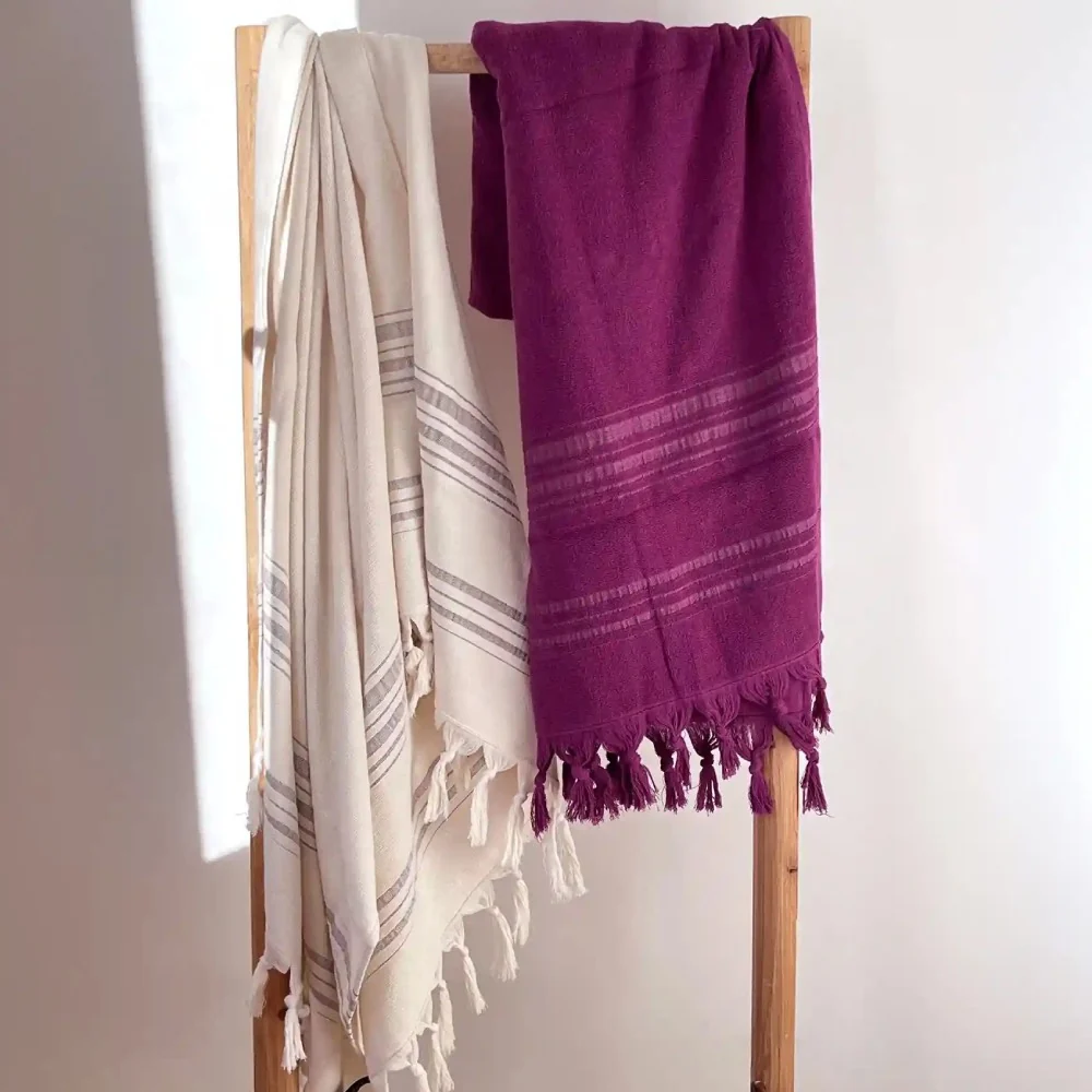 Hamamtuch Frottee / Hamamtuch Bio violett – Bild 7