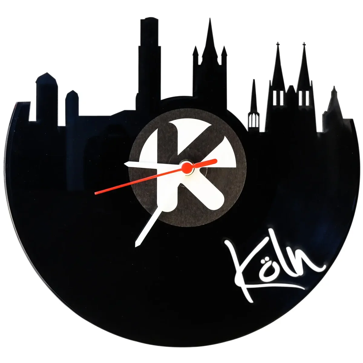 Wanduhr aus Vinyl Skyline Köln – Bild 2