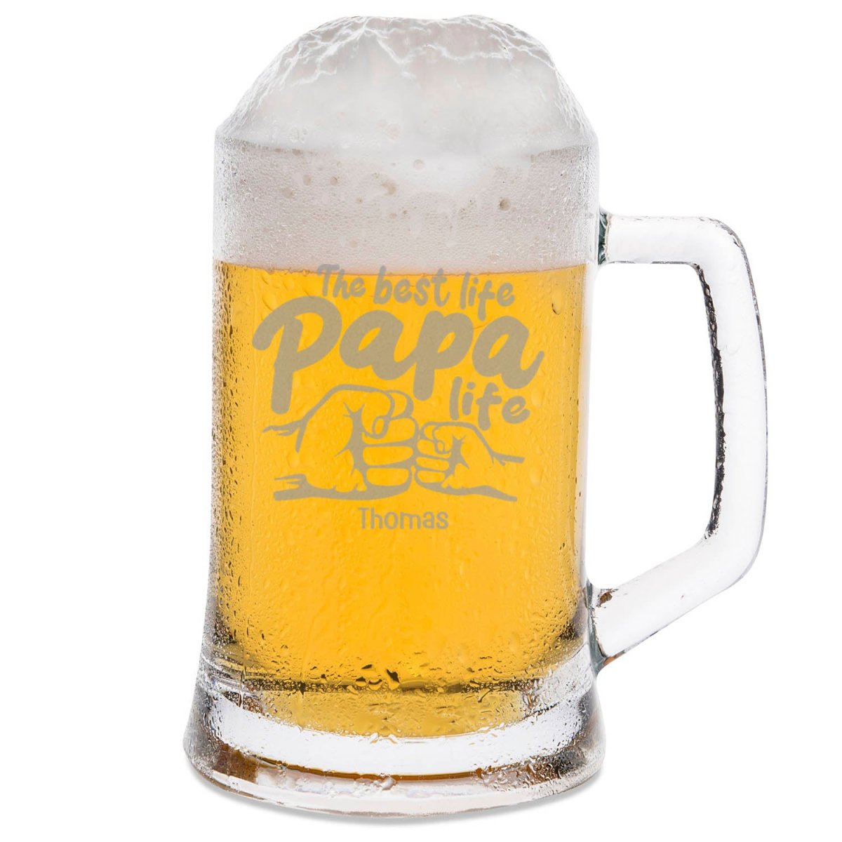 Montana Bierkrug mit Gravur "The best life Papa life" mit Namen – Bild 3