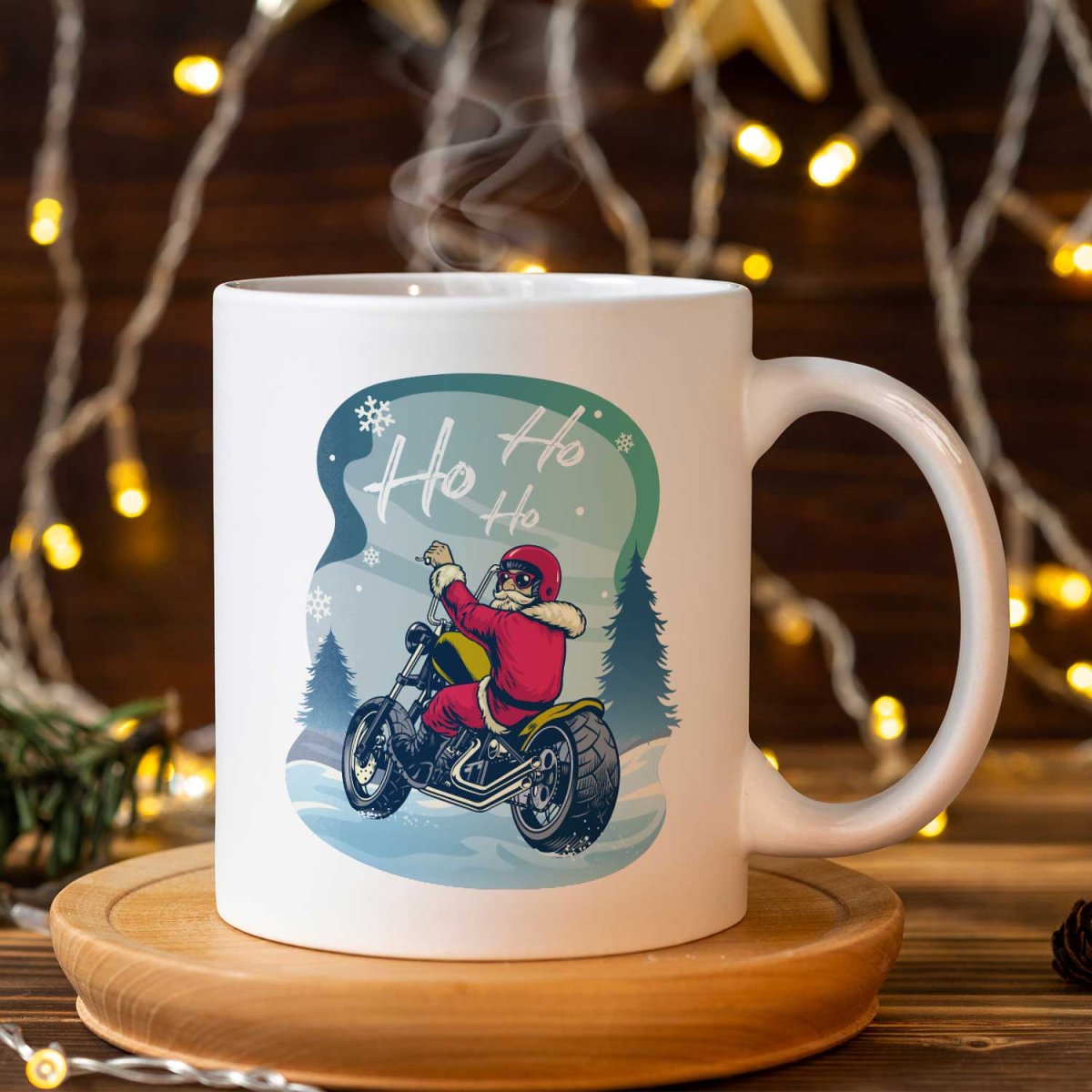Bedruckte Tasse mit Weihnachtsmotiv im Cool Santa Design – Bild 8