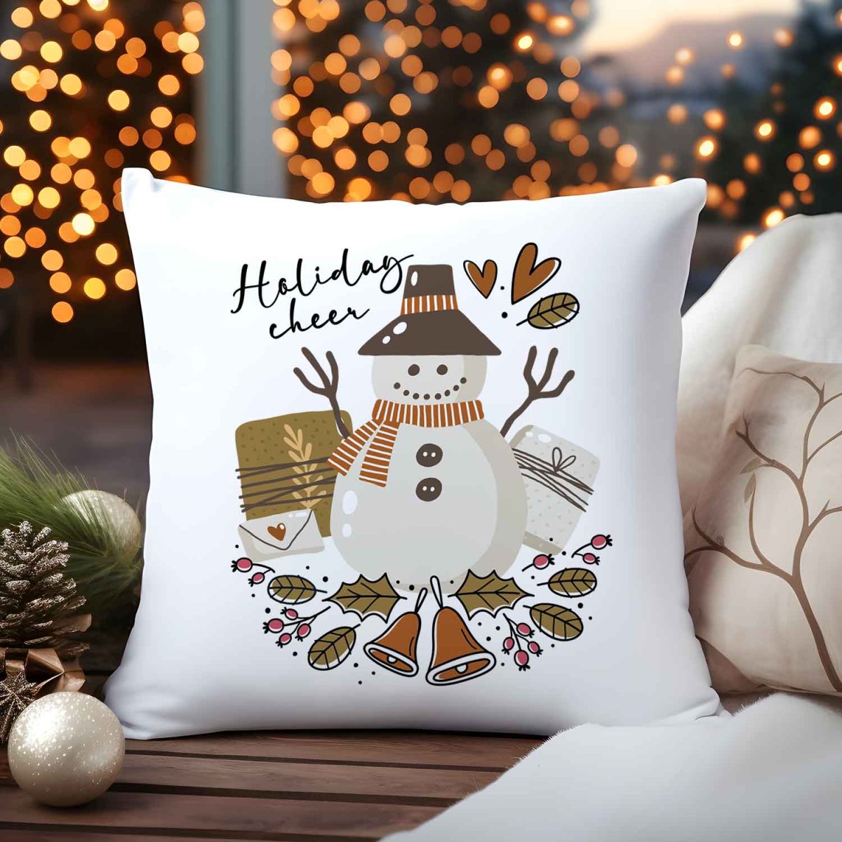 Kissen mit Weihnachtsmotiv - Holiday Cheer - Weihnachtsdeko - Geschenke für Frauen & Männer – Bild 6