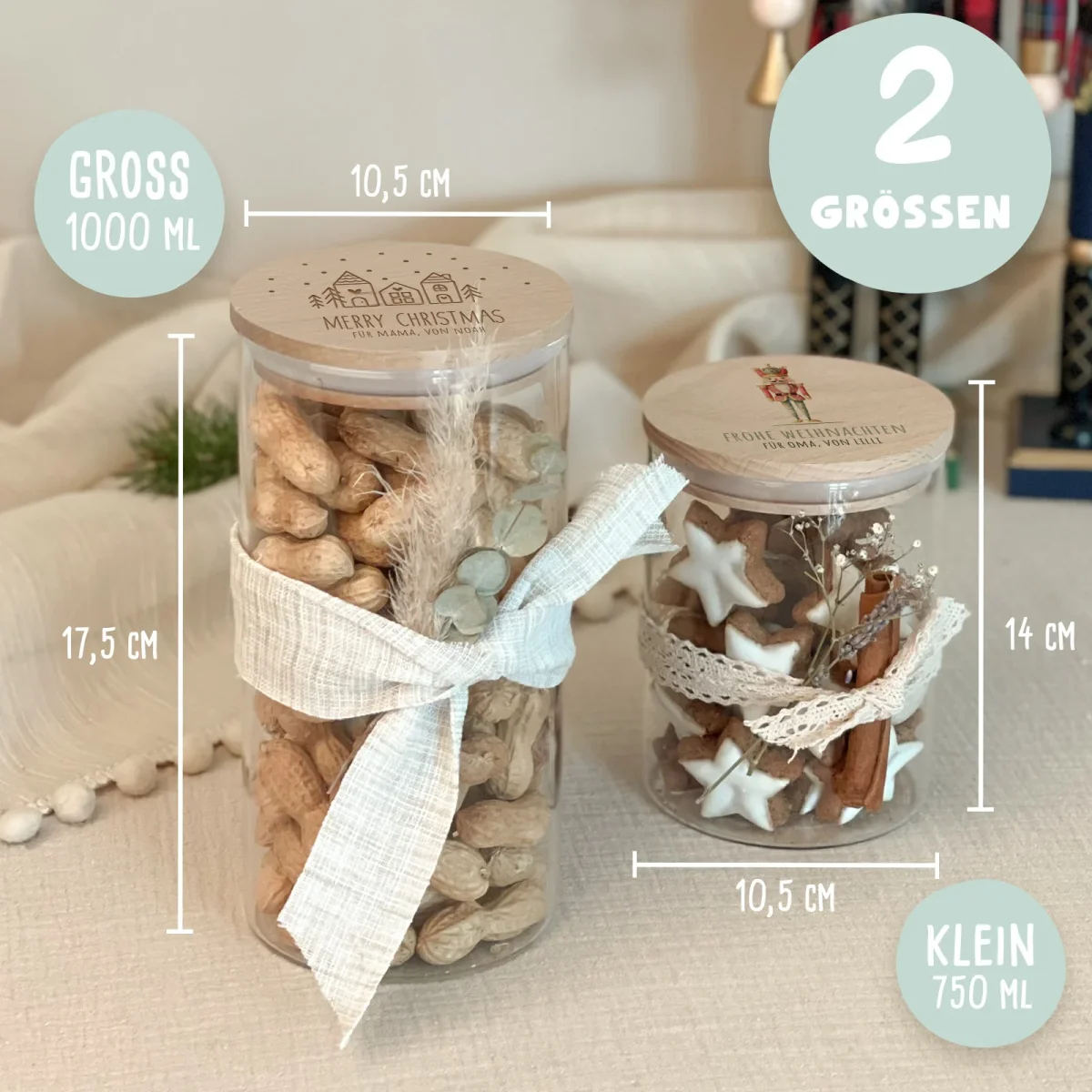 Vorratsglas „Kranz“ personalisiert Gravur – Bild 6
