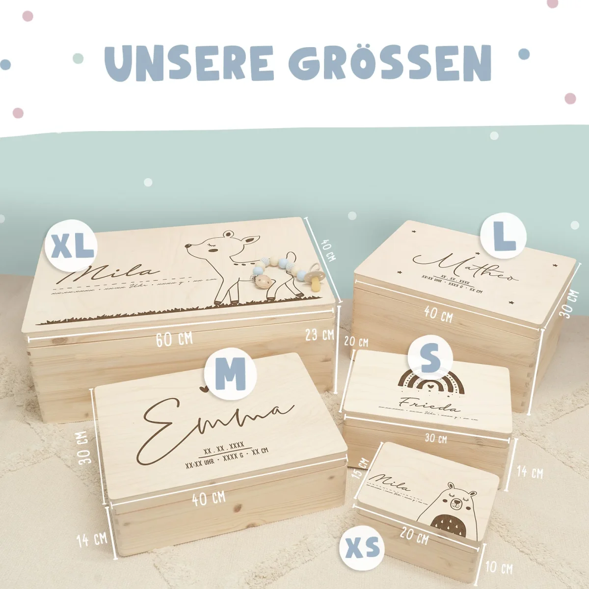 Erinnerungskiste zur Konfirmation „Wal“ personalisiert Gravur – Bild 5