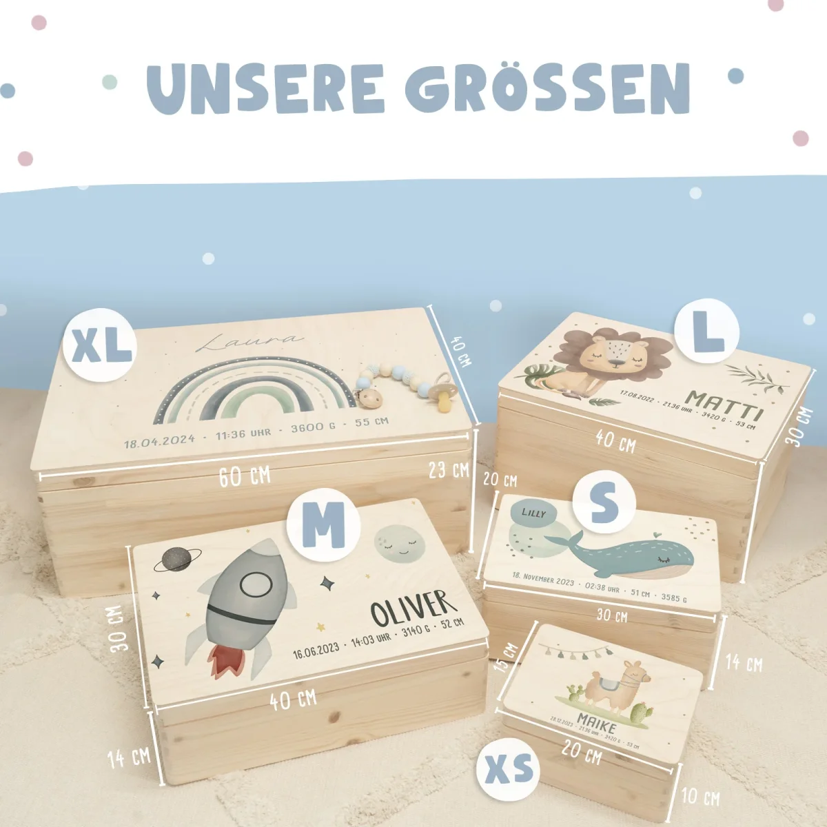 Erinnerungskiste „Safari-Motiv“ Aquarell personalisiert Druck – Bild 6