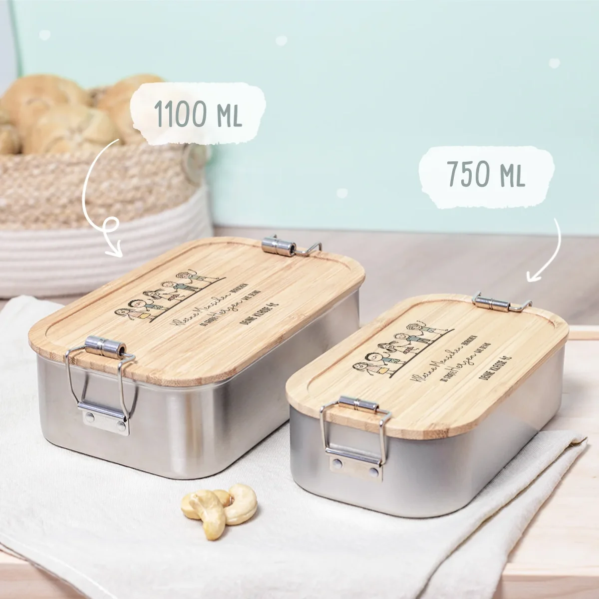 Lunchbox als Abschiedsgeschenk „Kleine Menschen“ personalisiert Druck – Geschenk für Lehrer & Erzieher – Bild 4