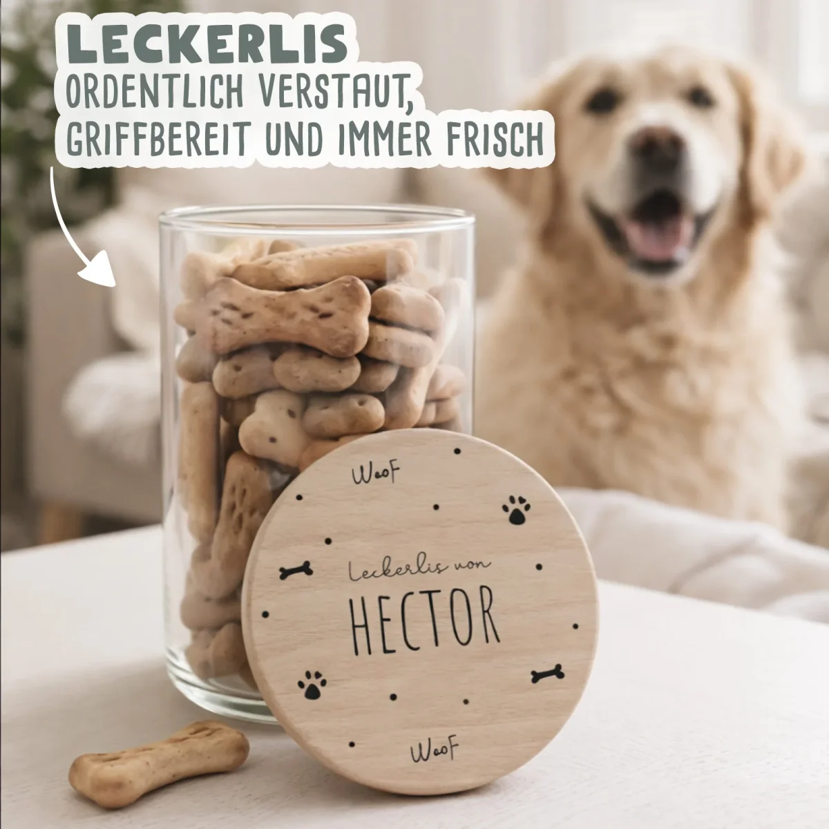 Vorratsglas „Hundeknochen“ personalisiert Druck – Bild 7
