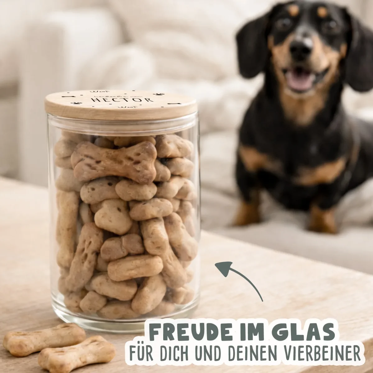 Vorratsglas „Hundeknochen“ personalisiert Druck – Bild 9