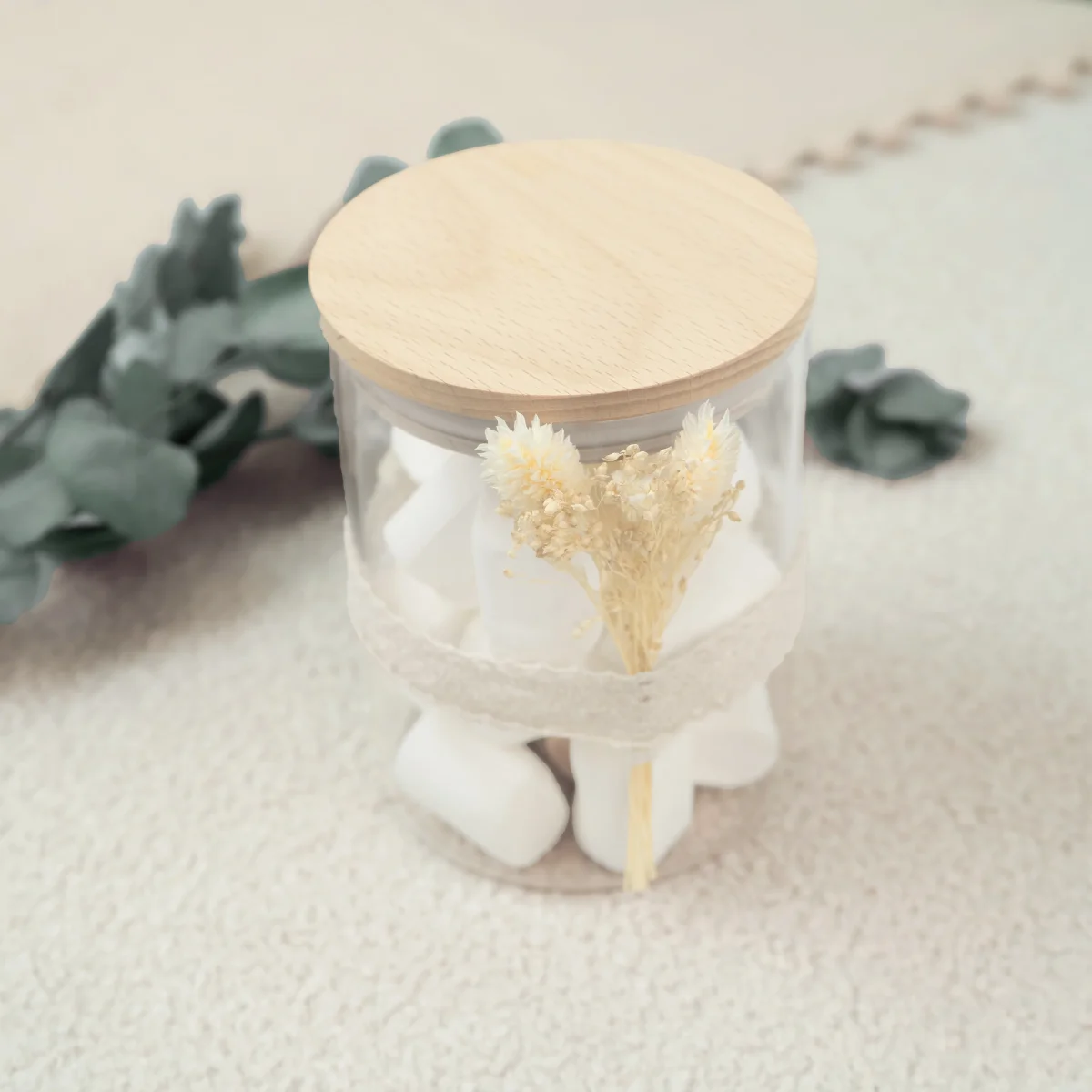 Weiße Blume Deko für Vorratsglas – Bild 5
