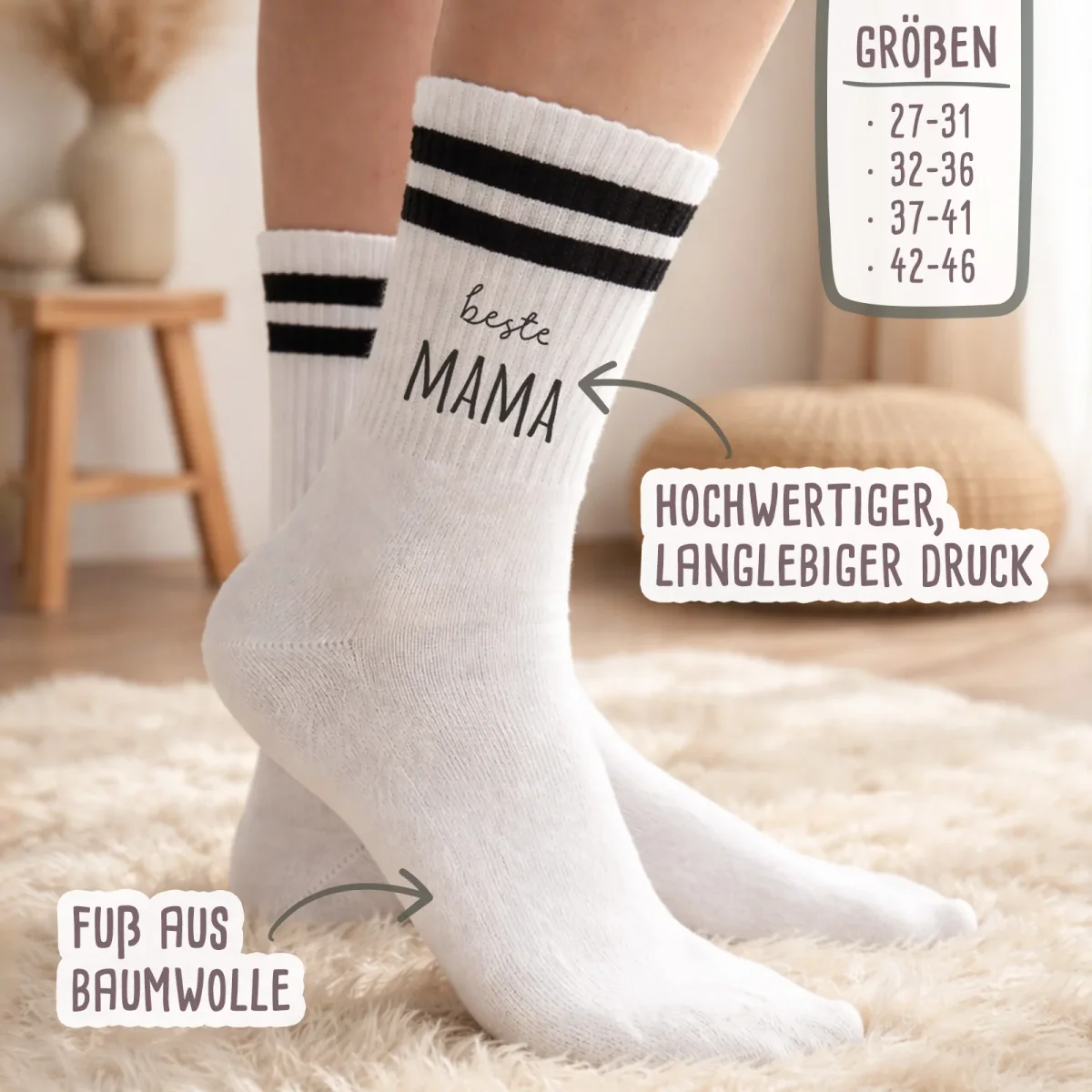 Socken „Beste Mama“ personalisiert Sublimation – Bild 3